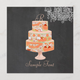 PixDezines monogram alice bloem cake Kaart