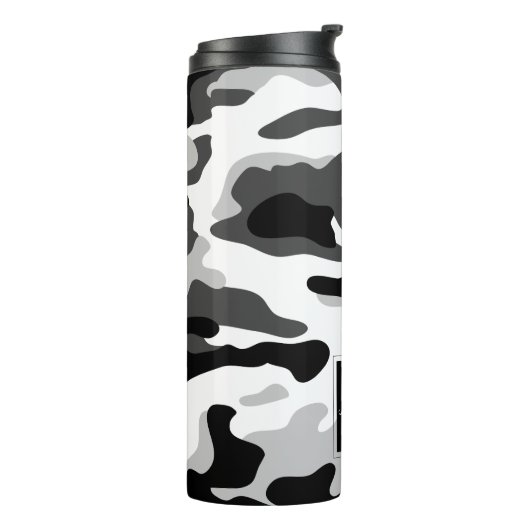 PixDezines Monogram Arctic Snow Camouflage Thermosbeker (Gedraaid links)