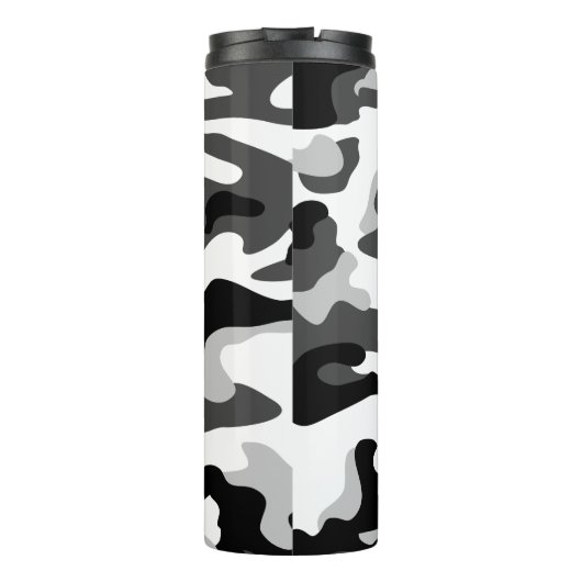 PixDezines Monogram Arctic Snow Camouflage Thermosbeker (Achterkant)