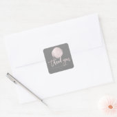 PixDezines Monogram Blush Roze Folie, dank u Vierkante Sticker (Envelop)