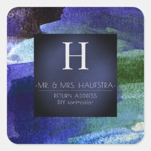 PixDezines Monogram, Blush+Silver+Red kleurenblok Vierkante Sticker