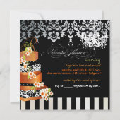 PixDezines monogram bridal, verbrande appricotcake Kaart (Achterkant)