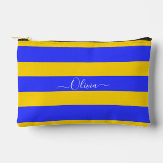 PixDezines Monogram Cabana Streep Kobalt Geel Etui