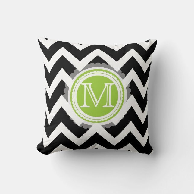 PixDezines monogram chevron patroon/doe-het-zelf k Kussen (Voorkant)