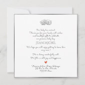 PixDezines Monogram Dank u + hart Kaart (Achterkant)