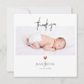 PixDezines Monogram Dank u + hart Kaart (Voorkant)