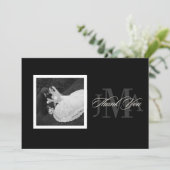 PixDezines Monogram Dankkaarten met foto, Plat Bedankkaart (Staand voorkant)