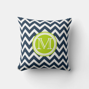 PixDezines monogram diy kleur chevron patroon Kussen