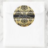 PixDezines  Monogram Florentius Damask Ronde Sticker (Tas)