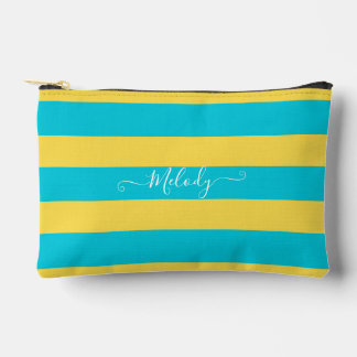 PixDezines Monogram Gestreepte Turquoise Citroen G Etui