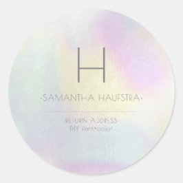 PixDezines Monogram Holografische Faux Folie Ronde Sticker