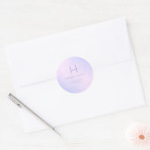 PixDezines Monogram Iriserende Lila+Lavendel Ronde Sticker (Envelop)