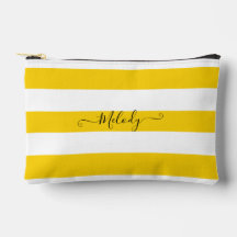 PixDezines Monogram Nautilus Gestreept Geel Wit
