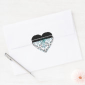 PixDezines Monogram Rossi Damask, DIY kleur Hart Sticker (Envelop)
