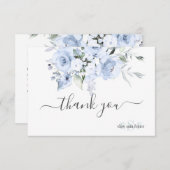 PixDezines Monogram Stusty Blue Rozen Bedankt (Voorkant / Achterkant)