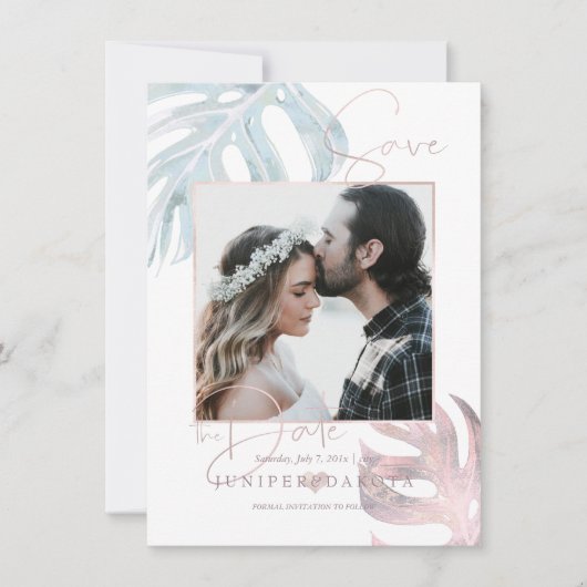 PixDezines MONSTERA BEWAAR DE DATUM Save The Date (Voorkant)