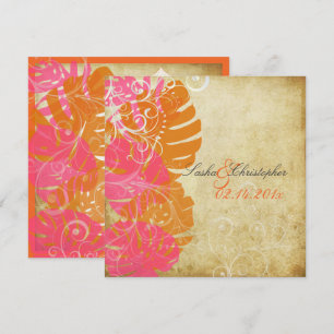 PixDezines MONSTERA/PINK/ORANJE/SWIRLS Kaart