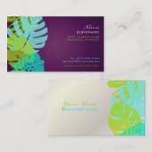 PixDezines Monstera, retrotropische bladeren Visitekaartje (Voorkant / Achterkant)