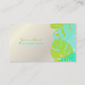 PixDezines Monstera, retrotropische bladeren Visitekaartje (Achterkant)