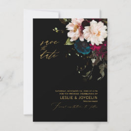 PixDezines Moody Botanical Flowers Blauwgroen Bour Kaart