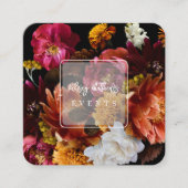 PixDezines Moody Botanical Flowers Ranunculus Vierkante Visitekaartje (Voorkant)