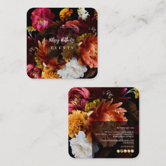 PixDezines Moody Botanische Bloemen Ranunculus Vierkante Visitekaartje