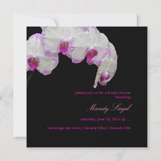 PixDezines moth orchids/fuschia Kaart (Achterkant)