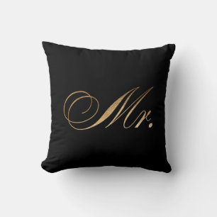 PixDezines Mr kussen/faux gouden folie Kussen