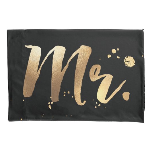 PixDezines mr/mrs/faux Gold/DIY kleuren Kussensloop (Voorkant-Links)