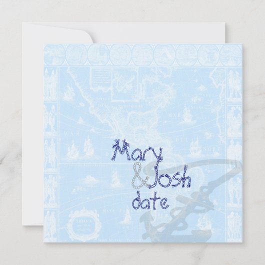 PixDezines Nautical Antiek Map Kaart (Voorkant)