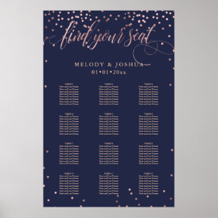 PixDezines Navy+Roos Gold Script, Zitdiagram Poster
