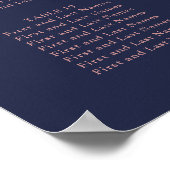 PixDezines Navy+Roos Gold Script, Zitdiagram Poster (Hoek)