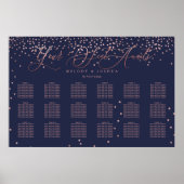 PixDezines Navy+Roos Gold Script, Zitdiagram Poster (Voorkant)