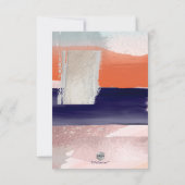 PixDezines Navy+Rose Goud Moderne Kunst Detailkaar RSVP Kaartje (Achterkant)