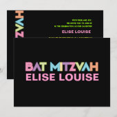 PixDezines neon bar mitswa Kaart (Voorkant / Achterkant)