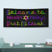 PixDezines Neon B'not Mitzvah Banner 6'x2.5' (Beurs)
