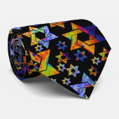 PixDezines Neon Colors Star van David Stropdas (Opgerold)