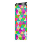 PixDezines Neon Kleuren Geometrische/Driehoeken Thermosbeker (Gedraaid links)