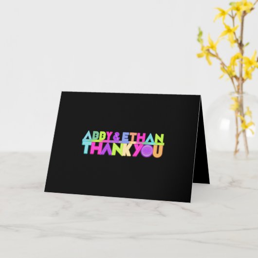 PixDezines Neon Licht Bat Mitzvah Dank u Uitnodigt Kaart (Gele Bloem)