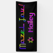 PixDezines Neon Lights Mazel Tov Bannière 6'x2.5' (Vertical)