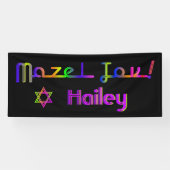 PixDezines Neon Lights Mazel Tov Bannière 6'x2.5' (Horizontal)