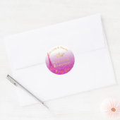 PixDezines Neon Pink Eiffel/Sweet 15/DIY Hartelijk Ronde Sticker (Envelop)