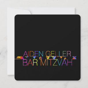 PixDezines neons/typografie/bar mitzvah Uitnodigin Kaart
