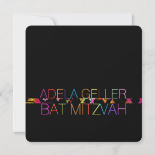 PixDezines neons/typografie/bat mitzvah Uitnodigin Kaart
