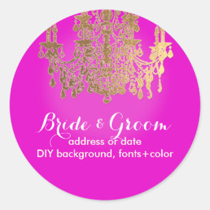 PixDezines nep gouden kristallen kroonluchter/DIY Ronde Sticker