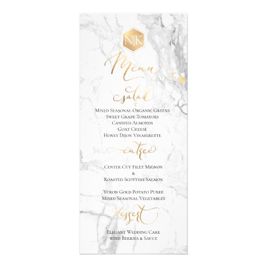 PixDezines Nep Gouden Menu op Marmer Fancy Lettert (Voorkant)