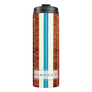 PixDezines nep Koa hout longboard Thermosbeker