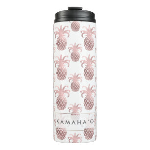 PixDezines Nep-roze goud/Ananas/DIY achtergrond Thermosbeker