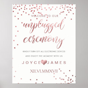 PixDezines Nep roze goud/DIY #UNPLUGGED CEREMONIE Poster