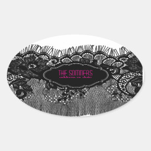 PixDezines neps kant/DIY achtergrondkleur Ovale Sticker